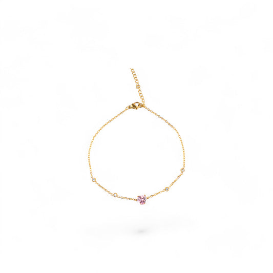 Pink Heart Anklet