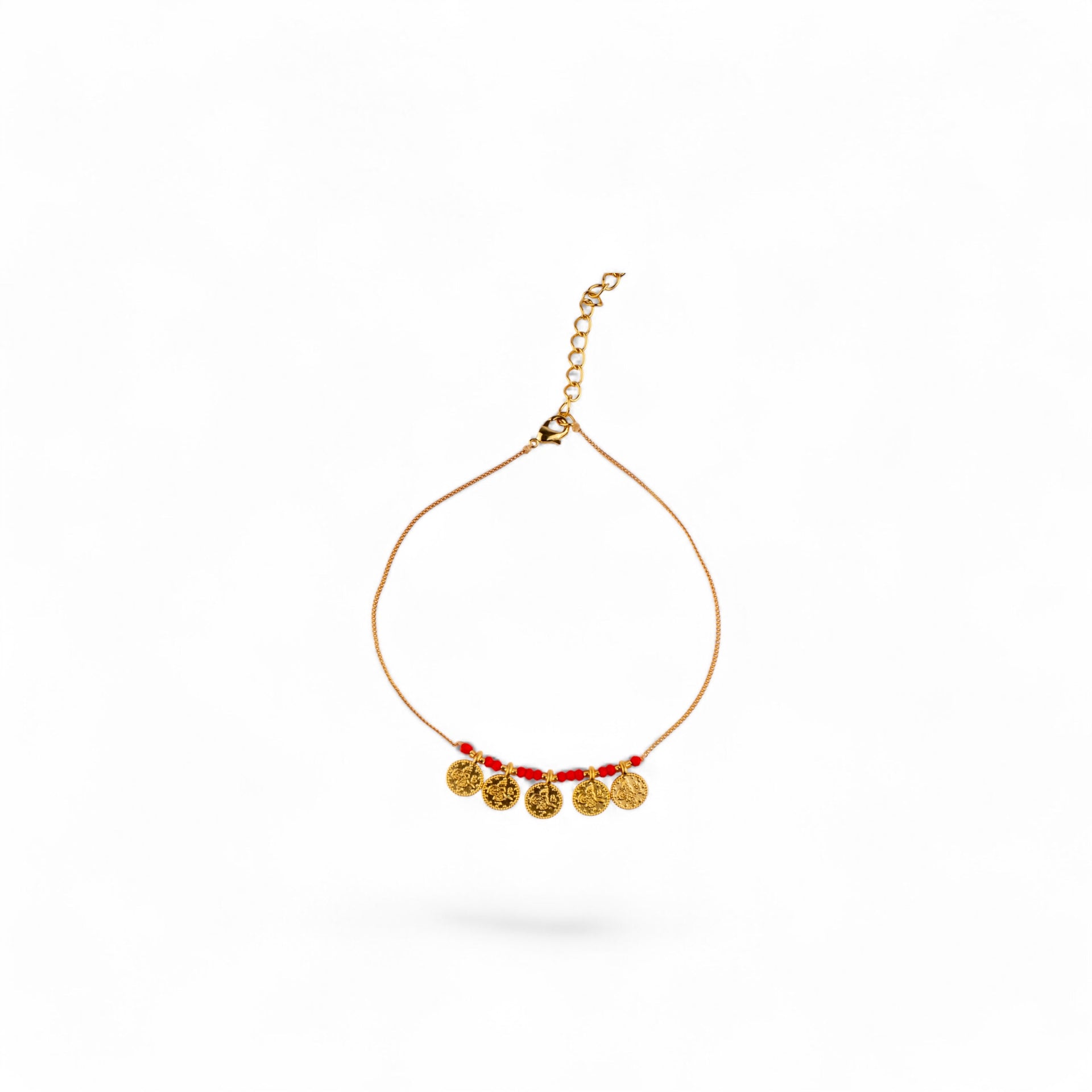 Five Medals Lucky Anklet
