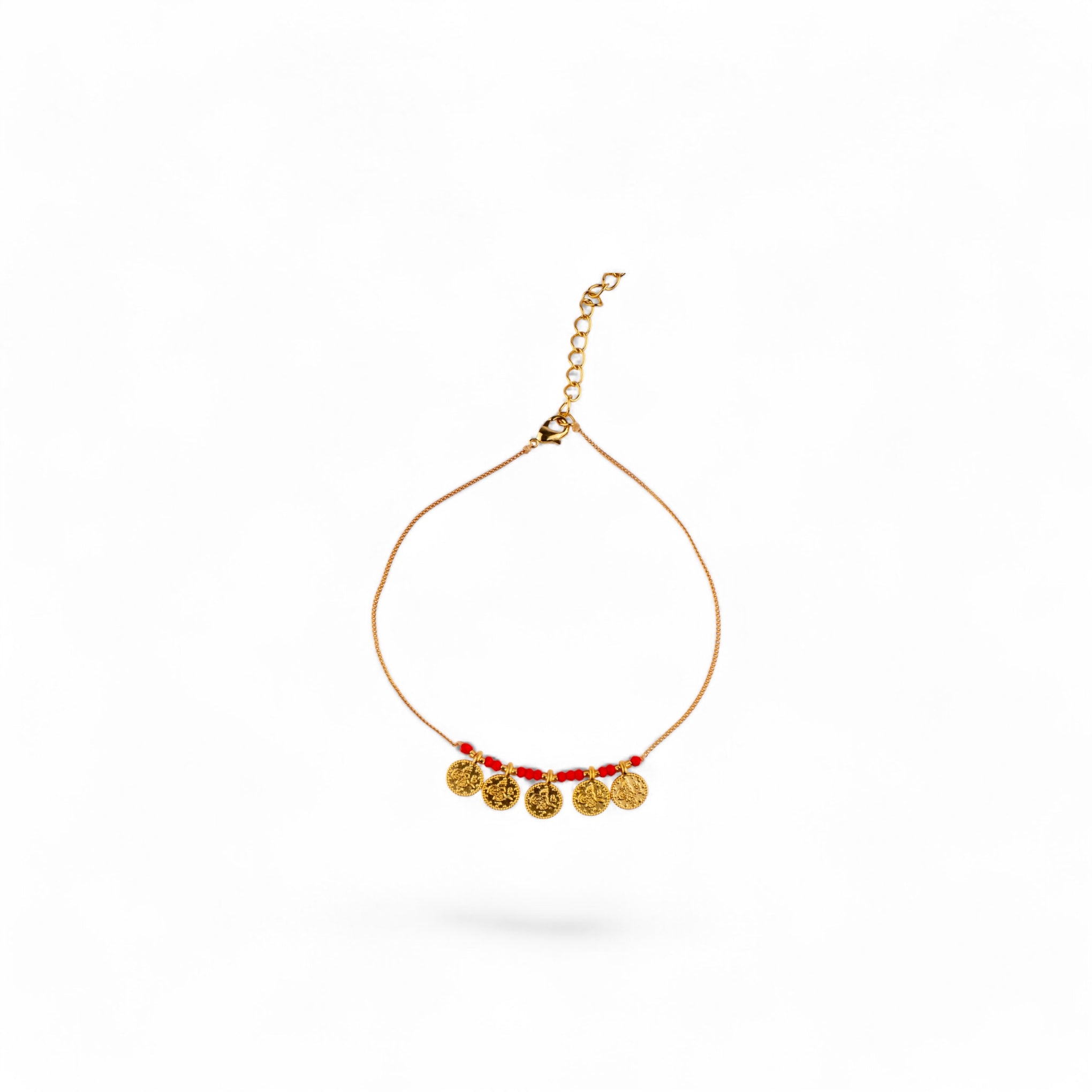 Five Medals Lucky Anklet