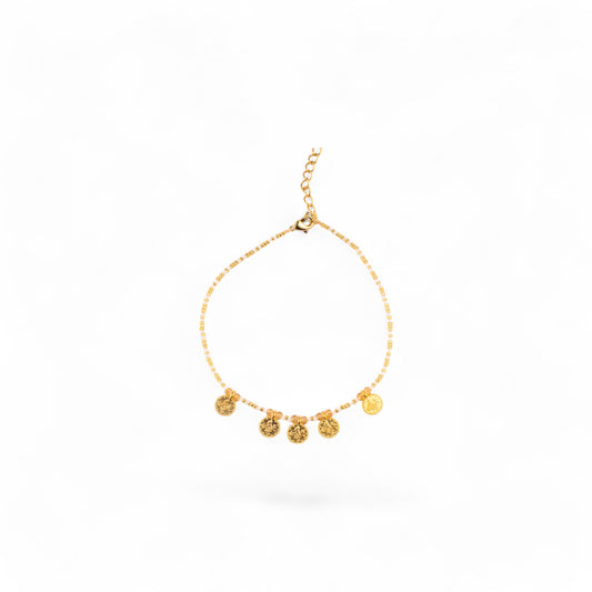 Tobillera Lucky Medallas Blancas