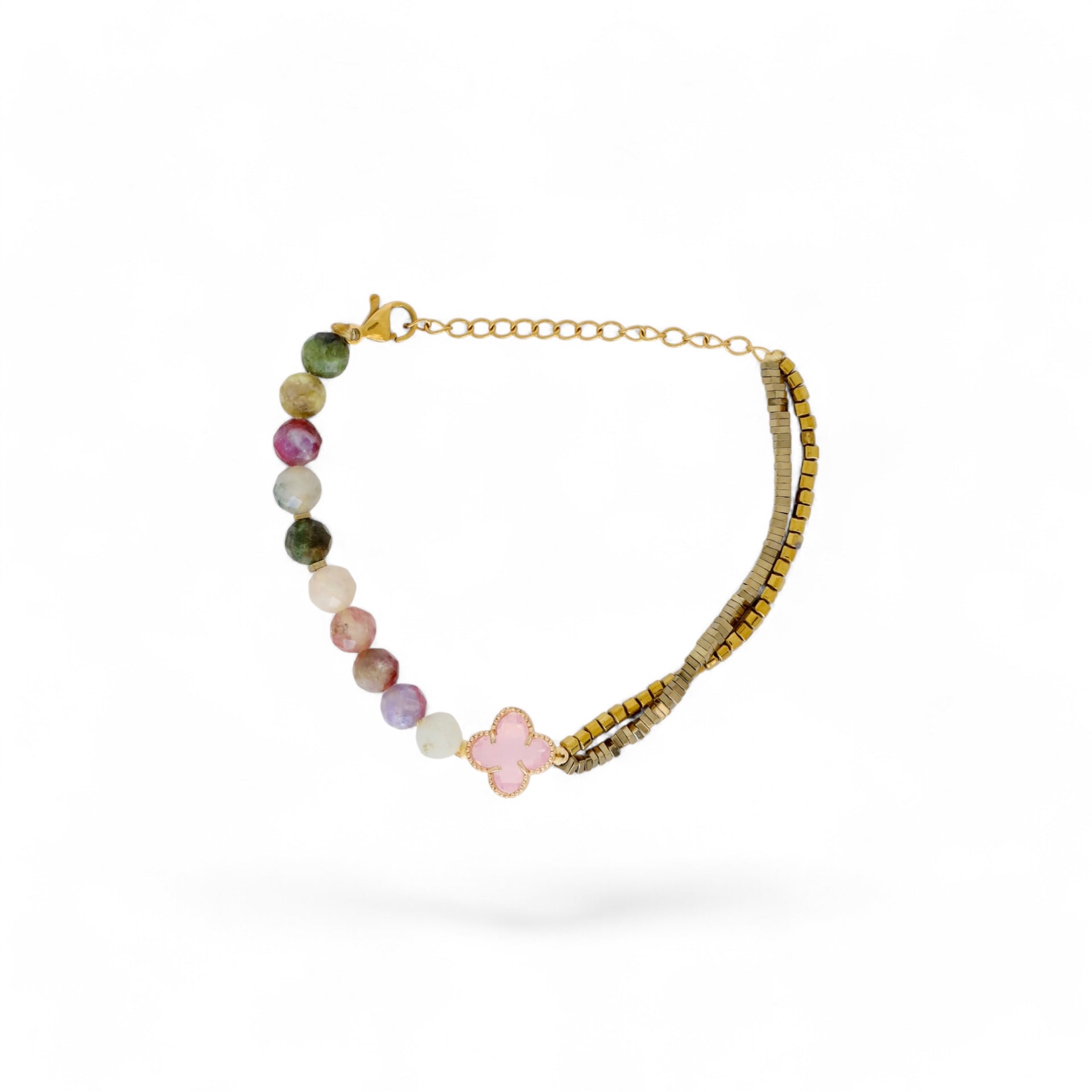 Bhakti Large Pink Clover Bracelet